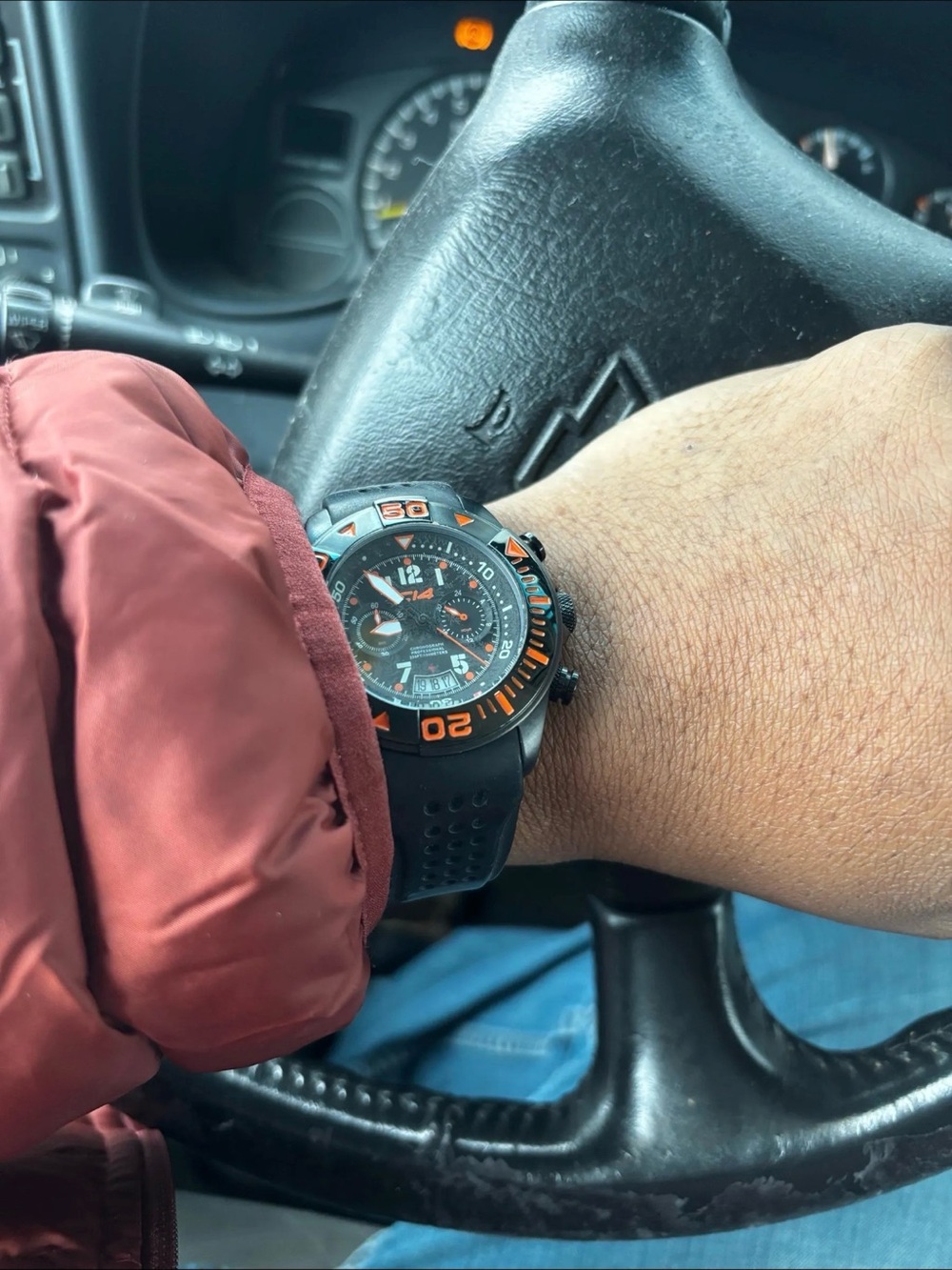 Carbon 14 Men’s Chronograph – Black & Orange Dial